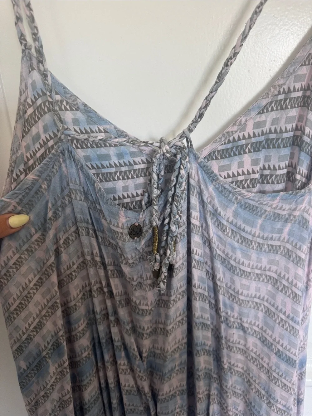 Billabong Blue and Cream Striped Lightweight Maxi Slip Dress - Picture 4 of 6
